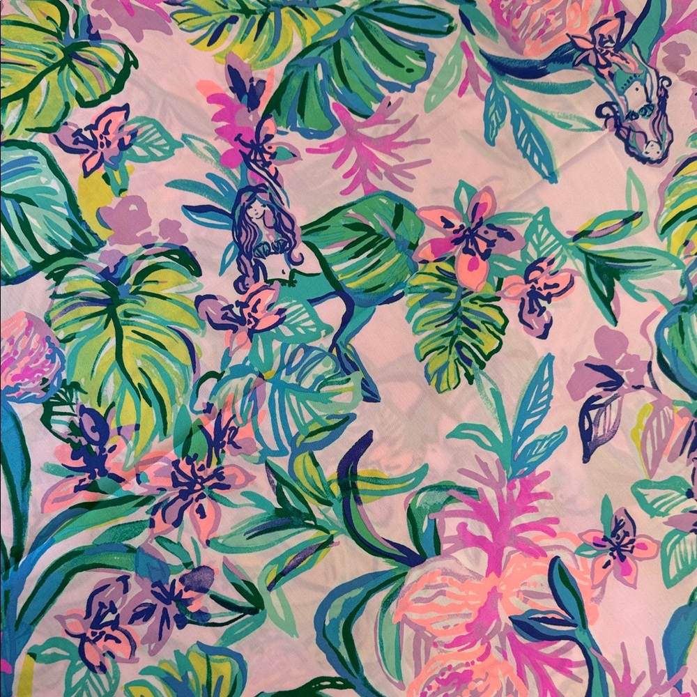 Lilly Pulitzer Mermaid in the Shade cotton poplin fabric 192”x56”